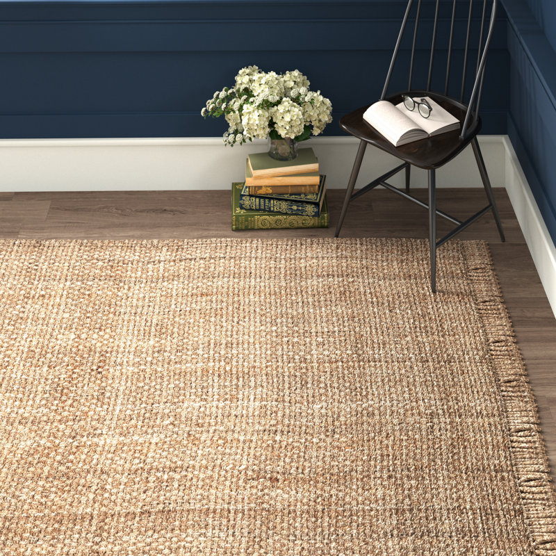 Tapis en jute / sisal naturel tissé à plat à la main Parkerfield, Rectangle 5 pi x 8 pi