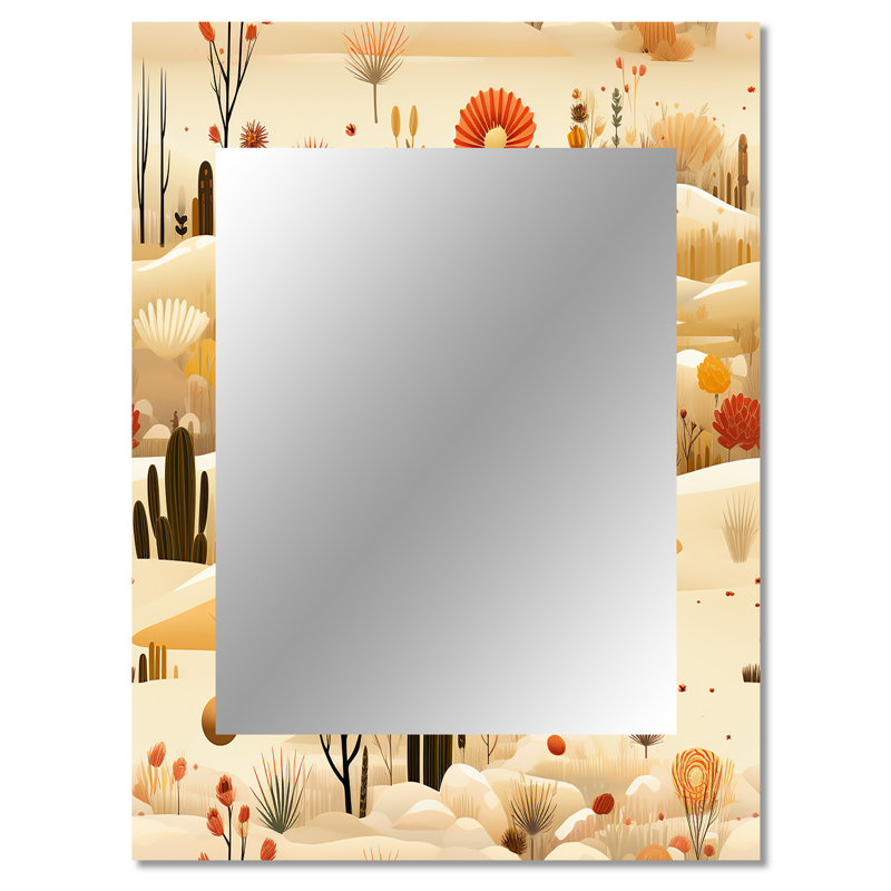 Cardarius Cactus Desert Dreams Boho - Miroir mural floral, 40 po x 30 po