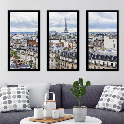 Paris Rooftops - Ensemble de 3 reproductions de photos sur acrylique