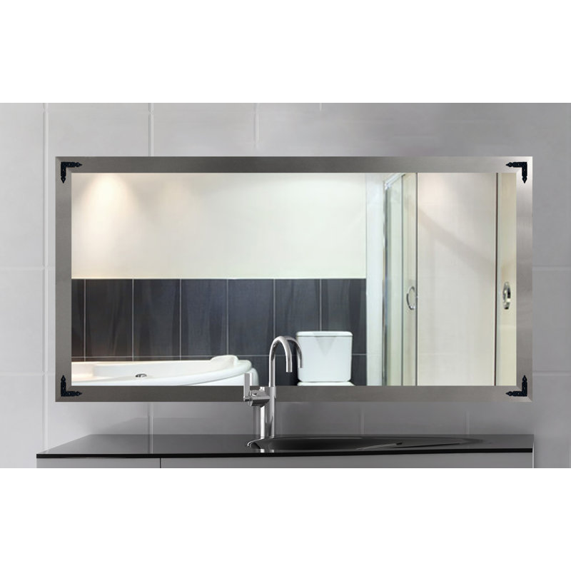Heavner Flat Wall Mirror, 72" H x 38.5" W, Silver