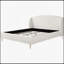 Upholstered Platform Bed with Boucle Fabric, Wingback Headboard, and Rounded Corners, White-760413631