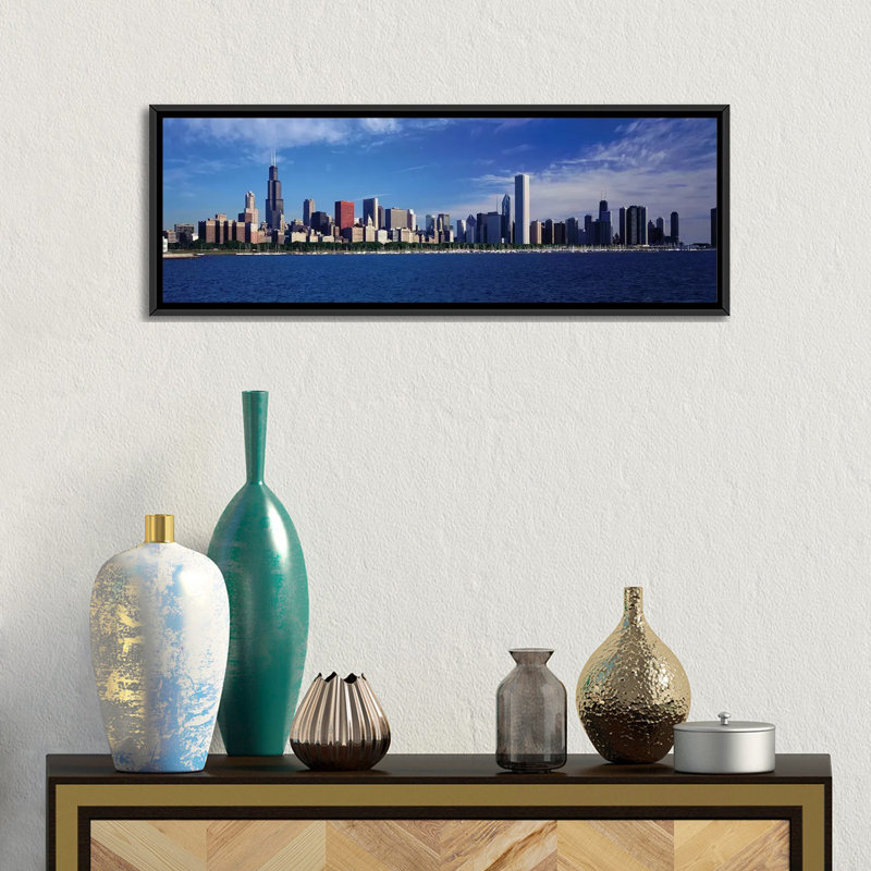 «Skyline from Lake Michigan», Chicago, Illinois, États-Unis, reproduction de photo sur toile, H 12 po x l 36 po x P 1,5 po