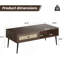 Table basse de style Mid-Century moderne, console rectangulaire de 47 pouces avec tiroir et tablette, table basse en bois pour salon, bureau, noyer