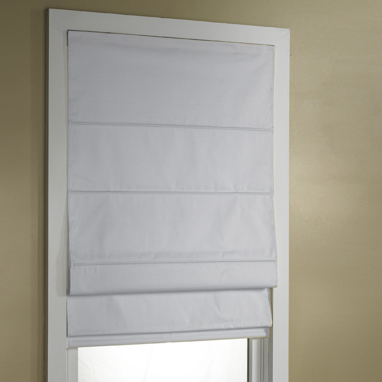 Blackout Roman Shade, White, 63"L, 40"W