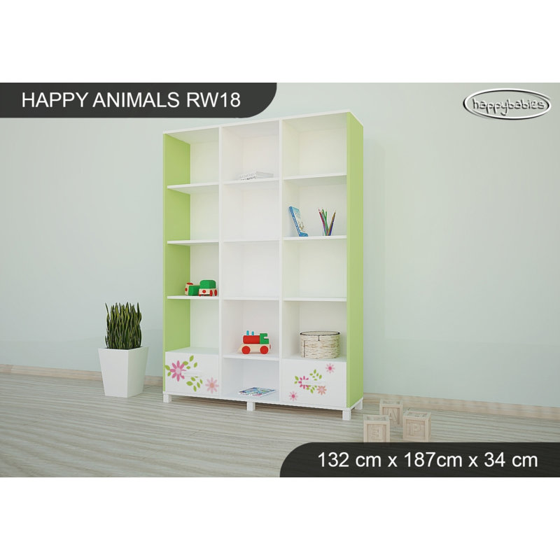 187cm H X 132cm W Kids Bookcase, Green