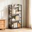 Étagère à 4 niveaux avec structure en X, meuble de rangement industriel ouvert pour salon, chambre, bureau, tablette étroite, structure métallique robuste-1997745444