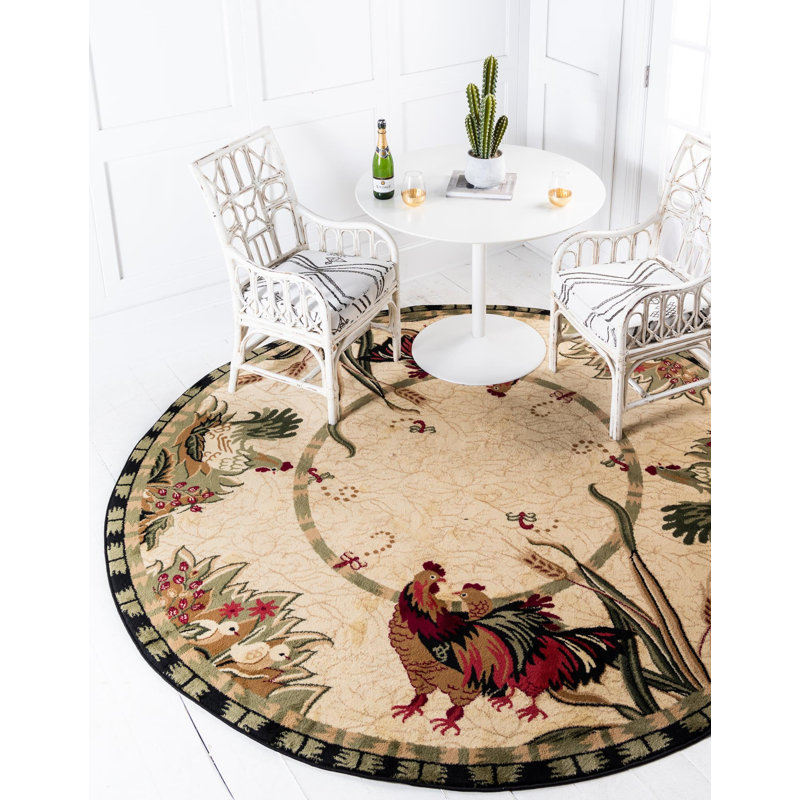 Alez Floral Indoor Rug, Round 13'