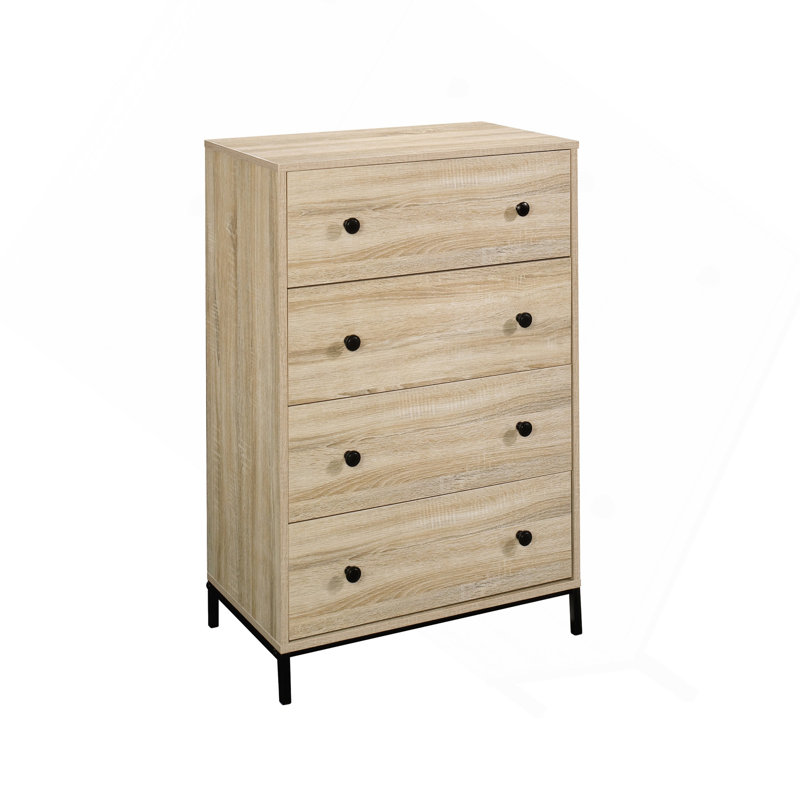 Commode 4 tiroirs, finition brune