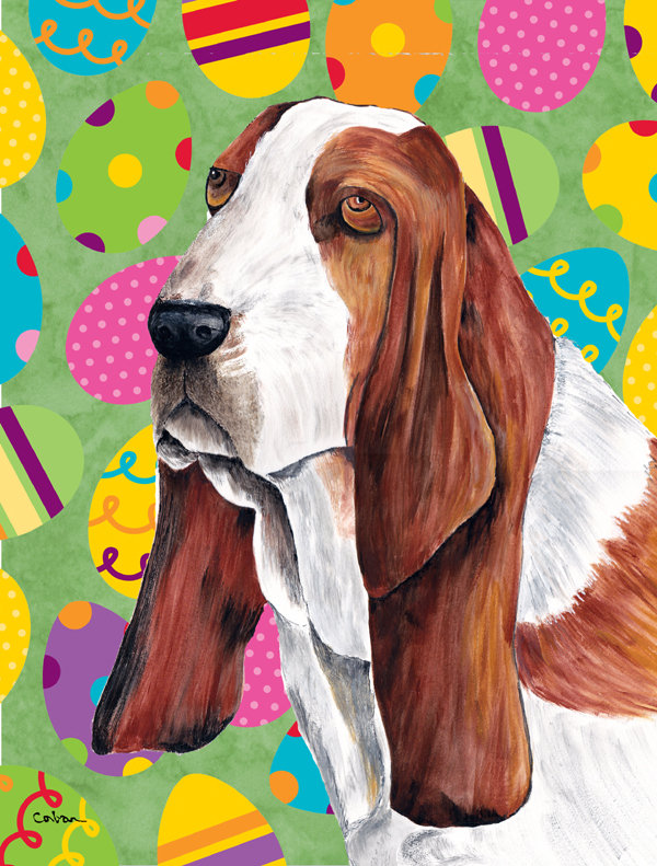 Drapeau de jardin Atara, Basset hound (brun et blanc)