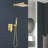 1-Spray Patterns 9.8 In. Dual Fixed And Handheld Shower Head With 1.8 GPM In Brushed Gold