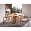 Ensemble de table et chaises de salle à manger moderne (4 pièces), revêtement en bois de hêtre naturel, table: 66,9 po x 29,5 po x 35,4 po | Chaises: 19,7 po x 27,6 po x 27,6 po | 100% panneau de fibres à densité moyenne, couleur brun uni, parfait p