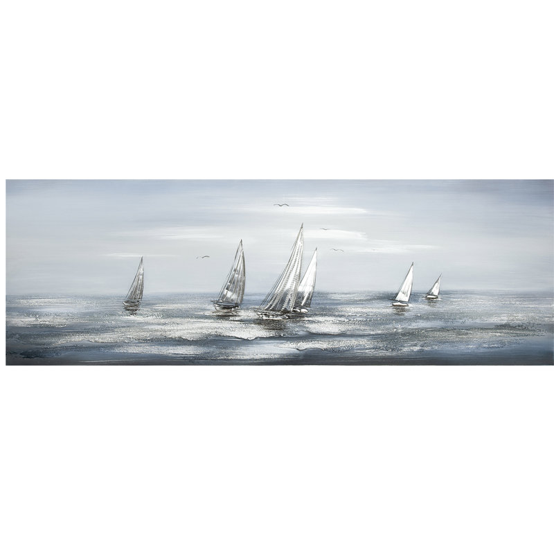 Silver Regatta - Wrapped Canvas Painting