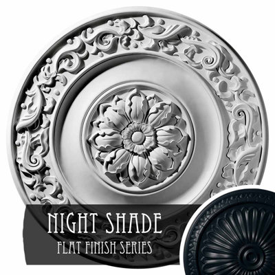 Médaillon de plafond Endurathane Milan, DE 47 5/8 po x P 2 3/4 po, fini or vert peint à la main