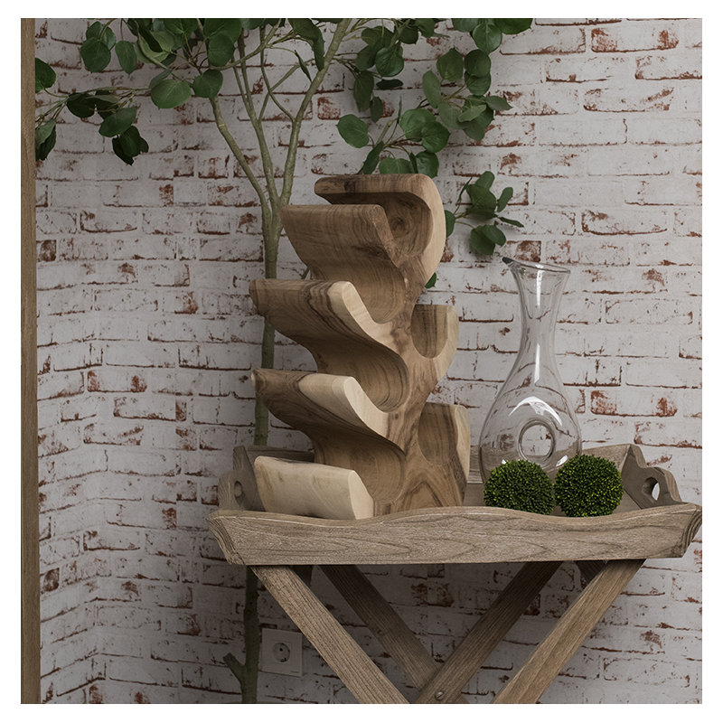 Hay Solid Wood Tabletop Wine Bottle Rack in Brown