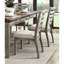 2 chaises latérales à dossier gris, structure en bois, siège en tissu texturé, capacité de poids de 250 lb, revêtement beige pour la salle à manger, largeur de siège de 20 po, hauteur de 38 po-299408732