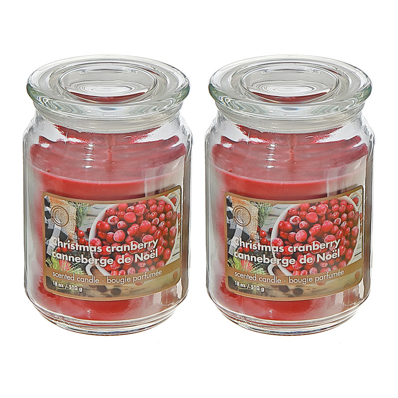 Bougie parfumée 18 oz (canneberge de Noël) - ensemble de 2