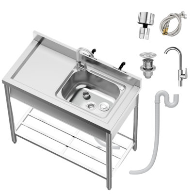 Postes de préparation en acier inoxydable L 39,3 po x l 19,7 po x H 37 po Yesurprise