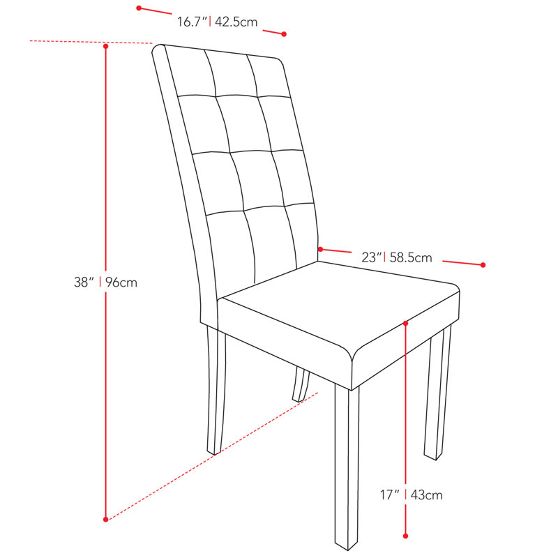 Chaise parsons capitonnée Cesar