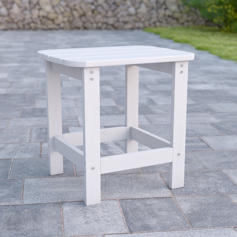 Balasi All-Weather Poly Resin Adirondack Side Table - Patio Table, White