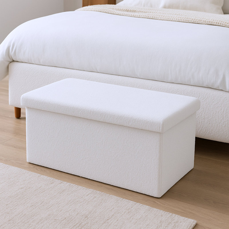 Repose-pieds avec rangement 30 "White Boucle