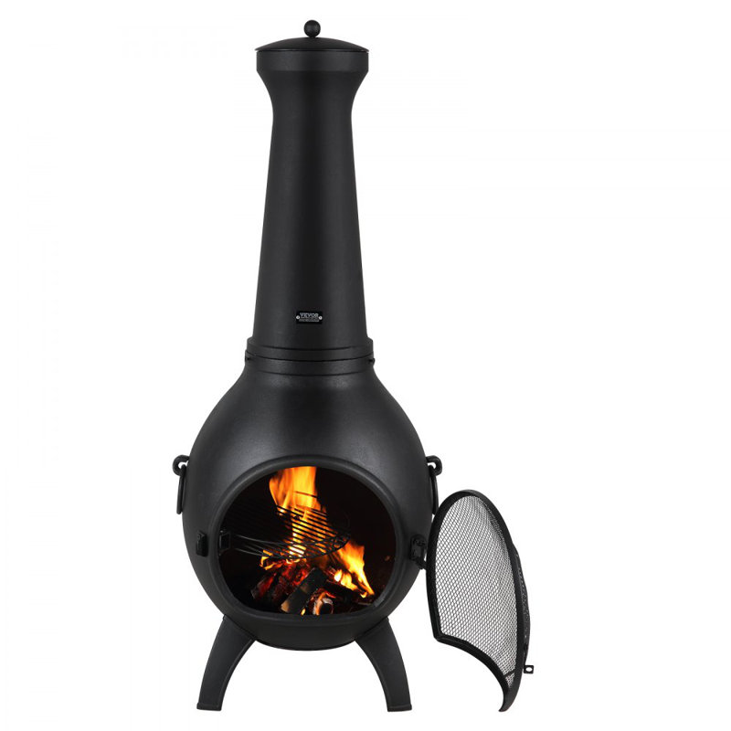 Free Form Aluminium Wood Burning Smokeless Chimnea, 130cm H x 52cm W x 30cm D