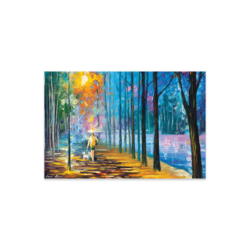 «Walking My Dog On Plastique / Acrylique» par Leonid Afremov, peinture
