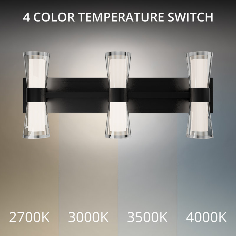 Hourglass 24" Dimmable LED Bath Vanity & Wall Light With Built In Color Temperature Switch from 2700K/3000K/3500K/4000K