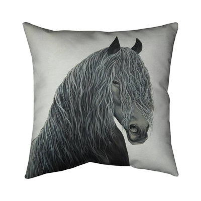 Wild heart horse - Rustic Animals – Outdoor Throw Pillow with Insert, Weather-Resistant