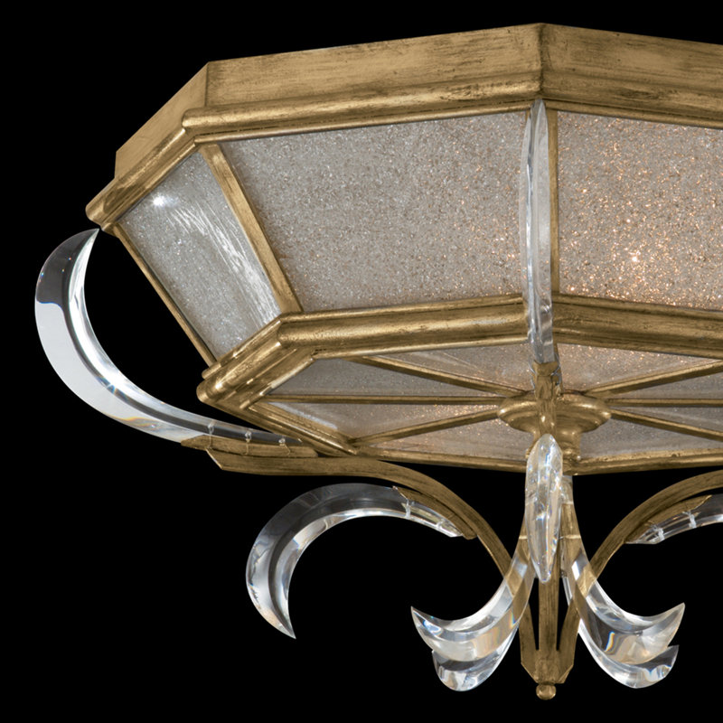 Plafonnier encastré rond biseauté 26 po, Feuille d’or