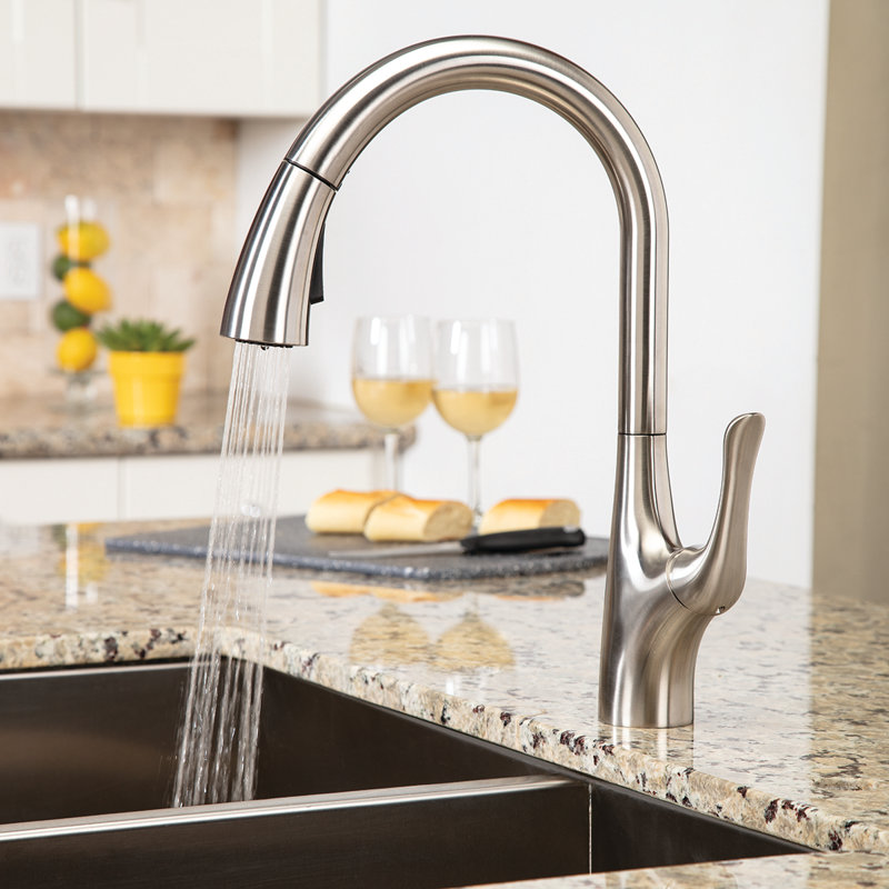 Robinet de cuisine à poignée simple chelsea, Acier inoxydable