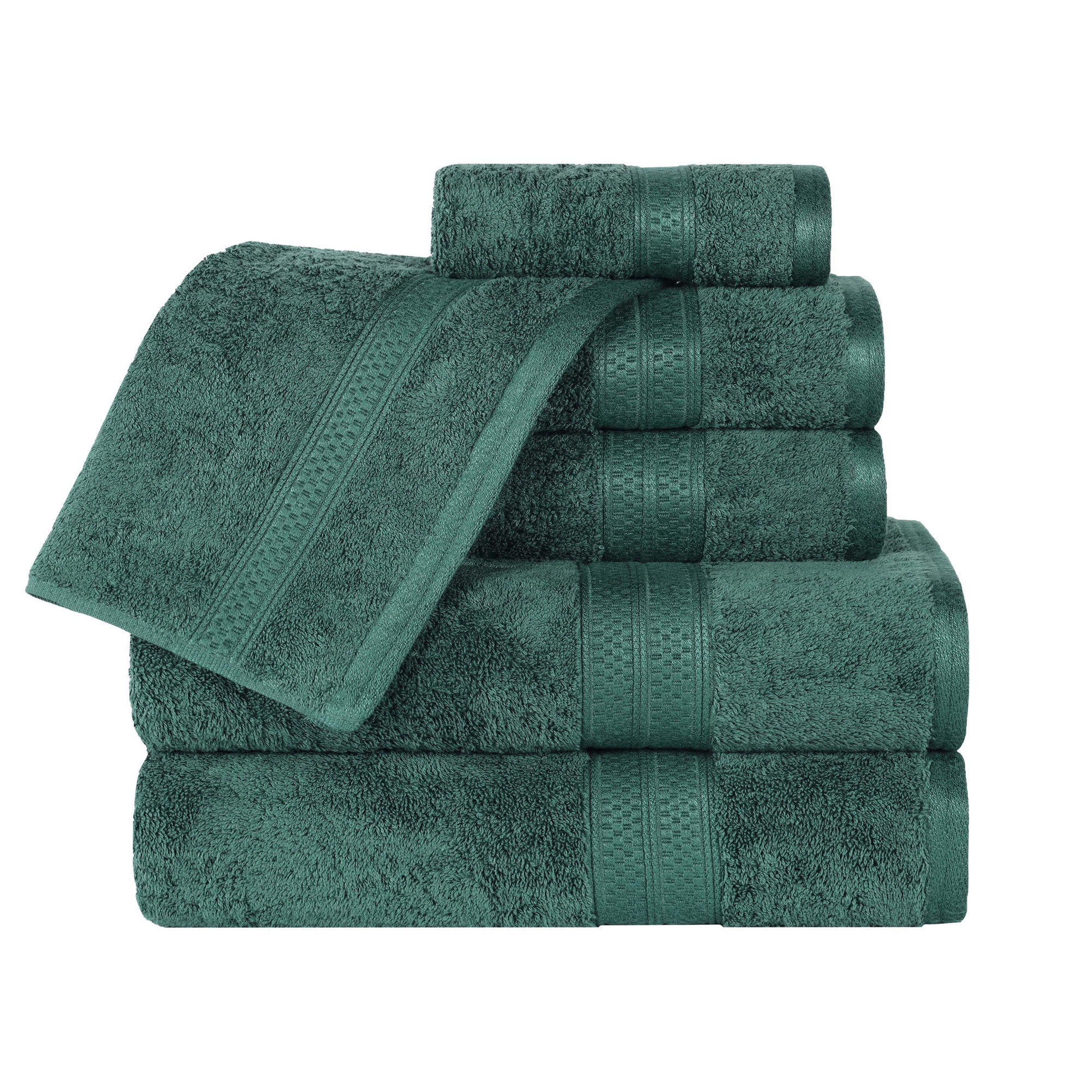 Nolhan Rayon from Bamboo Cotton Blend 6 Piece Towel Set, Hunter Green