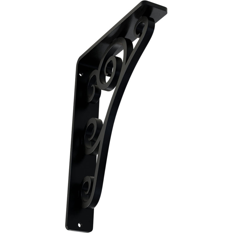 Support en fer forgé Tristan, H 8 po x l 1,5 po x P 5,5 po, Noir