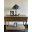 Lampe de table Hafiz Tiffany libellule en verre coloré bleu base en alliage de zinc H 19 po x l 12 po