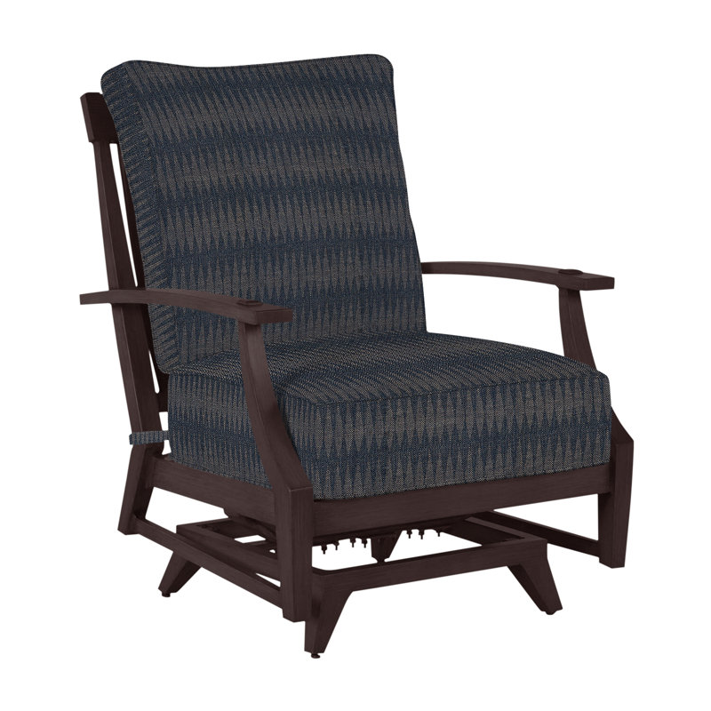 Croquet Patio Chair with Cushions, Dove Sunbrella® Linen, Welt, Mahogany