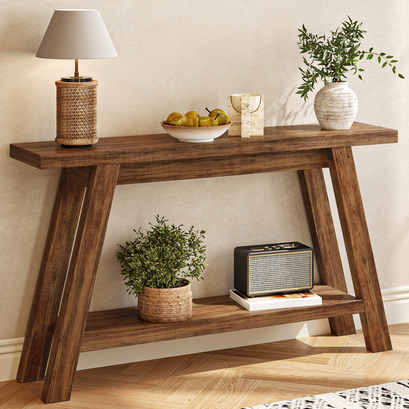 Rustic 54" Console table,Narrow Entryway Table, Brown