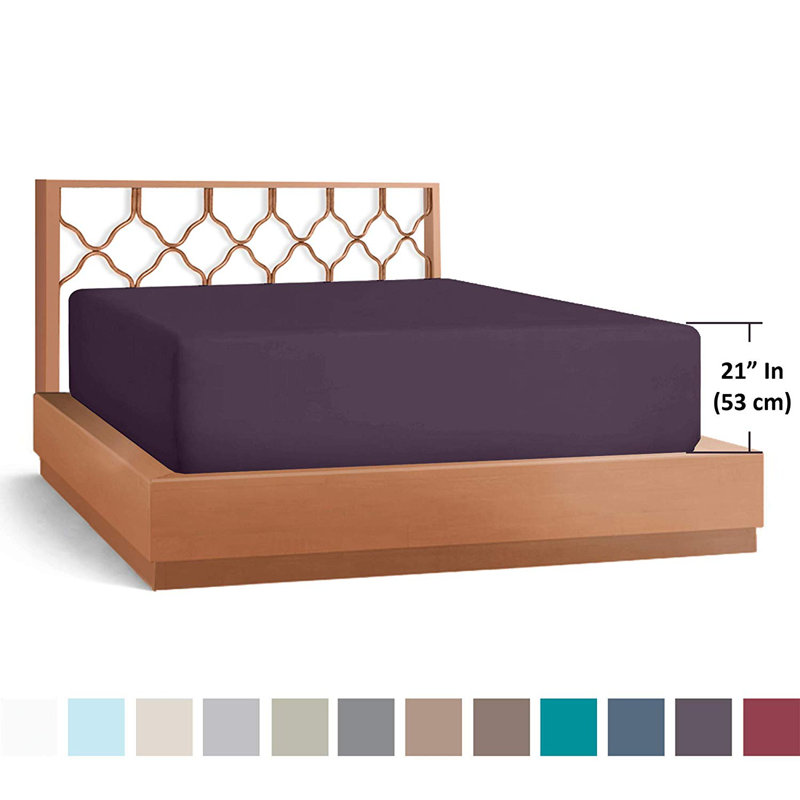 Microfiber Fitted Sheet, Eggplant, Queen Fitted Sheet