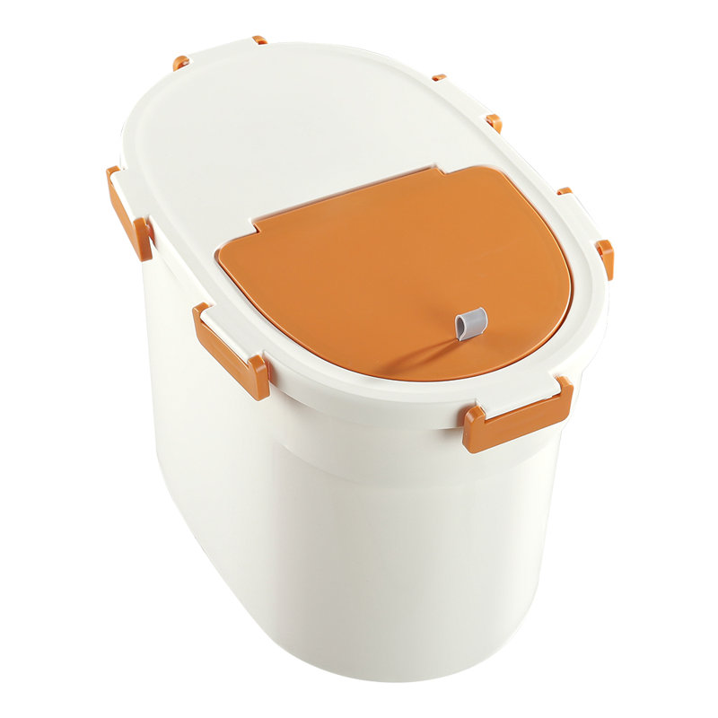 Orange；White Food Storage Container With Snap On Lid