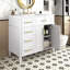 Meuble-lavabo simple 36 po avec 4 tiroirs (1 tiroir rabattable), 2 portes et tablette réglable, poignées en métal, charnières à fermeture en douceur-121709065