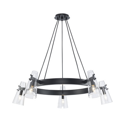 Souderton 5 - Light Dimmable Wagon Wheel Dining Chandelier