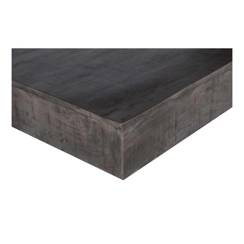 Table basse à profil bas en bois massif gris anthracite