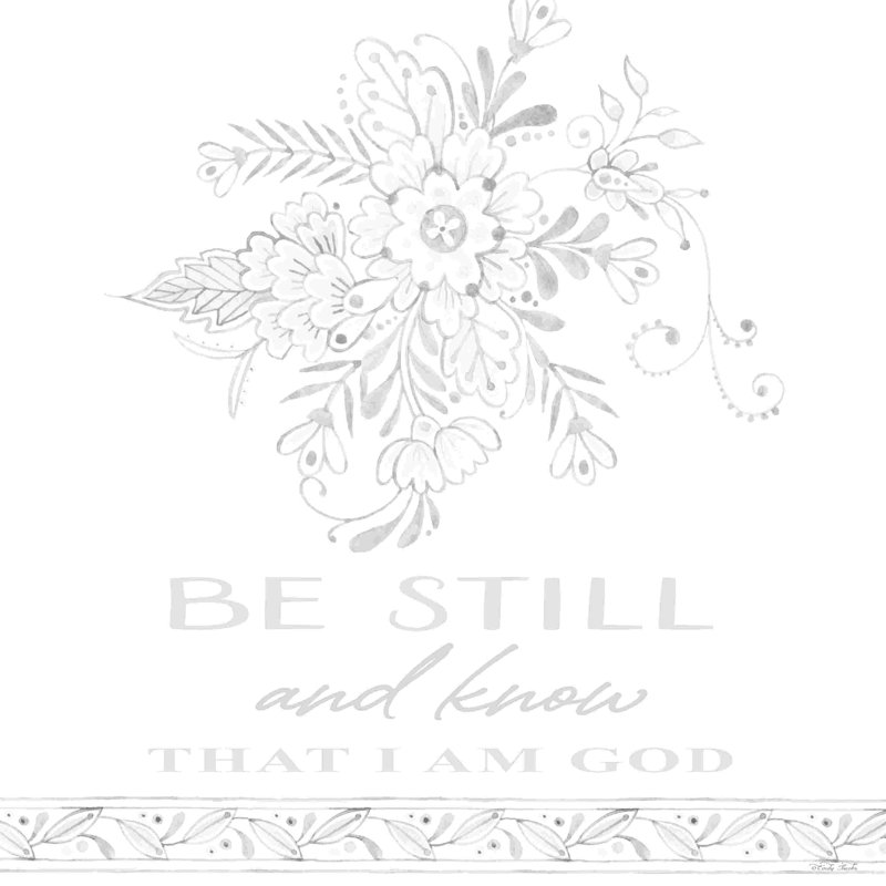 «Be Still And Know» 2883789, H 20 po x l 20 po, Non, Toile tendue