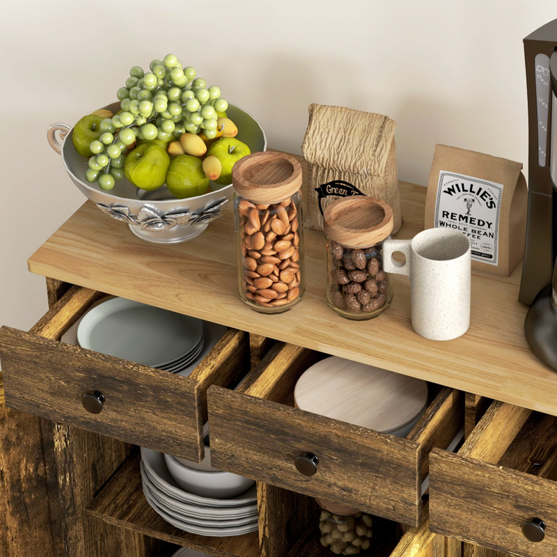 Buffet 3 tiroirs Wynnwood, Brun rustique