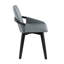 Chaise en bambou noir et similicuir gris-810619762