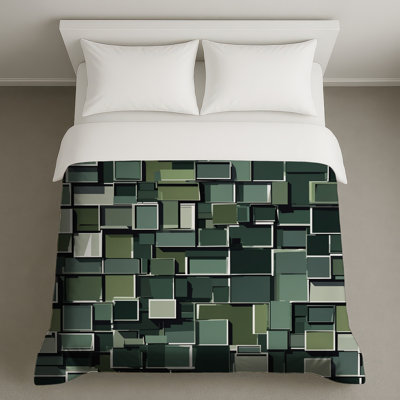 Housses de couette rectangulaires géométriques vertes