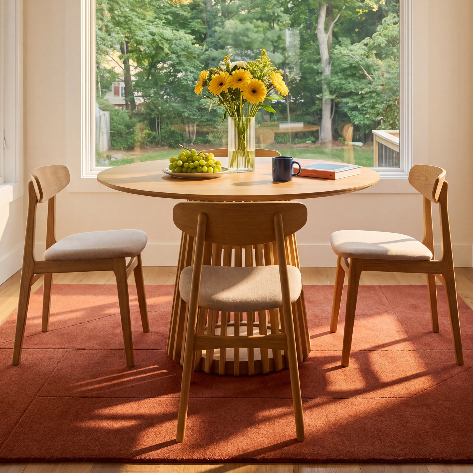 Burgal 47 " Oak Dining Table, Brown
