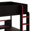 Lit mezzanine avec bureau de jeu, étagères, bande lumineuse et borne de recharge pour chambres à coucher peu encombrantes-1256932782