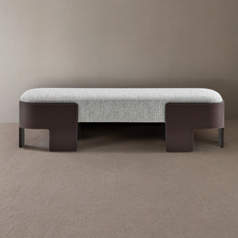 Banc rembourré avec tabouret de chambre à coucher de luxe Modern Light