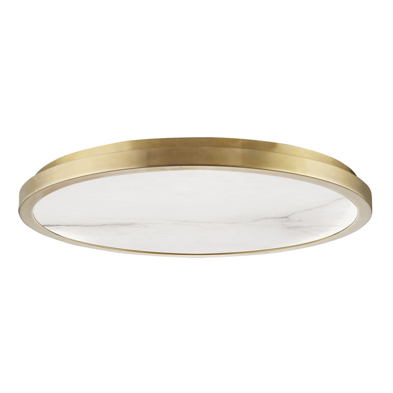 Woodhaven LED Flush Mount, Aged Brass, 2" H x 24" W x 24" D