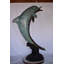 Fontaine en bronze à dauphins Atmore sautant de l'eau, taille: 23 po x 33 po x H 60 po