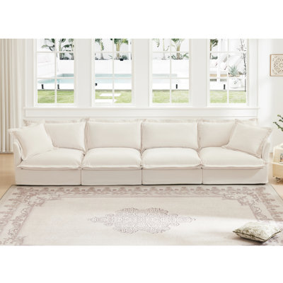 Canapé Comfy 4 en chenille, housse amovible, canapé profond et confortable, idéal pour la maison